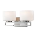 Z-Lite Privet 2 Light Vanity, Brushed Nickel & Matte Opal 335-2V-BN-LED